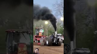 Most dangerous stunt with tractor 🚜🚜 automobile tractorpulling racing fergusonunit fergusontra [upl. by Sparkie]