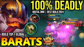 BARATS BEST BUILD 2024  BUILD TOP 1 GLOBAL BARATS GAMEPLAY  MOBILE LEGENDS✓ [upl. by Aeriela336]