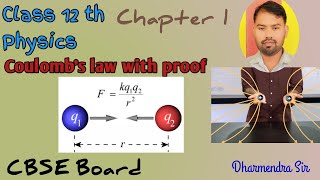 class 12 coulombs law derivation  chapter 1 electric charge and field  by Dharmendra Sir [upl. by Norvall]