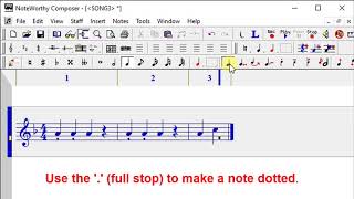 How to write music on Noteworthy composer  Notes  Staccatos  Rests [upl. by Terencio957]