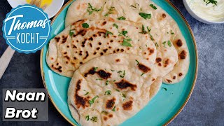 Naan Brot in der Pfanne zubereiten  einfach und lecker [upl. by Itnahsa496]