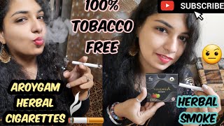 Aroygam herbal cigarettes 100 tobacco free harmless smoke review  cigarettes used in movies [upl. by Rusell291]