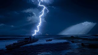 247 LIVE Spending a dark and stormy night by the sea  RDR2ASMR  White Noise  ASMR sund for sleep [upl. by Frank]