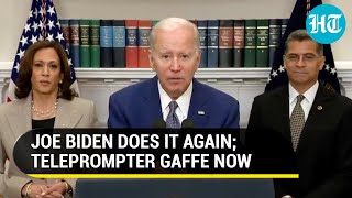 ‘Repeat the line’ Biden mocked for reading teleprompter instruction during live broadcast  Viral [upl. by Dlanger29]