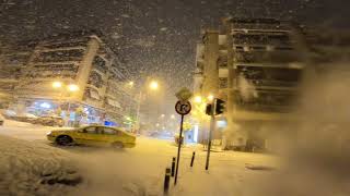 Χιόνια στην Αθήνα Ελλάδα 2021 4K Snow in Athens Greece 16022021 [upl. by Bathsheba973]