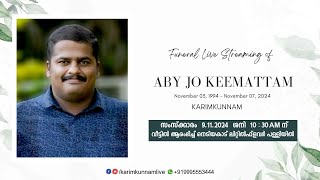 FUNERAL SERVICE OF ABY JO 30 KEEMATTAM  KARIMKUNNAM [upl. by Adrianna]