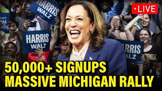 LIVE Kamala Harris and Tim Walz BIGGEST EVENT YET in DETROIT [upl. by Tiffie]