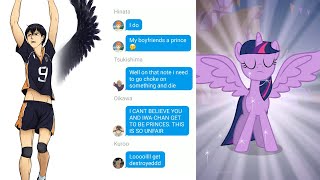 Haikyuu Texts My Little Pony SKIT Series Magical Mystery Cure Kageyamas an alicorn prince [upl. by Ahsinid729]