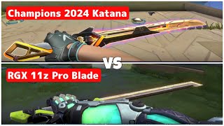 New Champions 2024 Katana vs RGX 11z Pro Blade Valorant Best Knife Skin [upl. by Cirred]