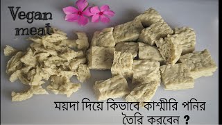 How To Make Seitan ময়দা দিয়ে কাশ্মীরি পনির তৈরির পদ্ধতি কাশ্মীরি ধোকা রেসিপি  Vegan Meat [upl. by Nivag]