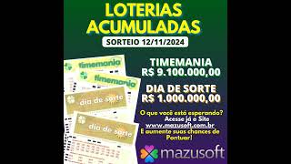 Acumuladas Sorteio 12112024 diadesorte timemania [upl. by Reiser103]