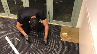 How to cut carpet tiles  Carpet Care and Repair [upl. by Venditti]