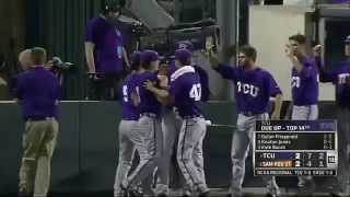 Keaton Jones Relay Throw Kyle Bacak Tag 13th Inning TCU Horned Frogs vs SHSU Bearkats 2014 [upl. by Adolfo]