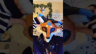 Floppy Ears With my new mask Kimu🦊💙🐾 therian therianthropy therianmask therianpride furry [upl. by Kentigera]