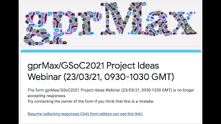 gprMax GSoC2021 Project Ideas Webinar [upl. by Ferriter]