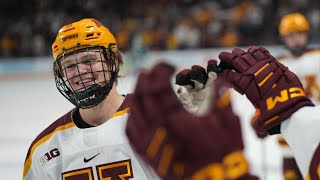 Highlights 3 Gopher Mens Hockey Holds Off Bemidji State [upl. by Aiykan]