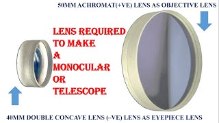 ACHROMATIC LENS AS OBJECTIVE LENS amp EYEPEICE LENS REQUIRED TO MAKE A MONOCULARBINOCULAR TELESCOPE [upl. by Ellenoj]