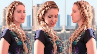 French fishtail braid tutorial reversed inside out ❤ Frozens Elsa back to school hairstyles [upl. by Pauwles]