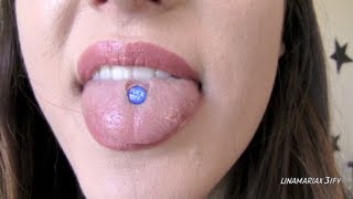 Tongue piercing guide Caring for your new piercing changing rings tongue piercing swelling amp more [upl. by Dnalkrik]