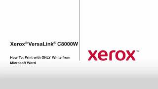 Xerox VersaLink C8000W  How To Print With ONLY White from Microsoft Word [upl. by Enilhtak]