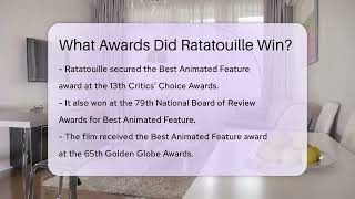 What Awards Did Ratatouille Win  The Animation Reel [upl. by Knut]