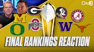 FINAL College Football Playoff Rankings Reaction  WHOS IN [upl. by Landes]