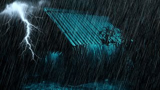 Very Heavy Rain on a Tin Roof to Sleep Immediately with Powerful Thunder Sounds Deep in the Forest [upl. by Araas]