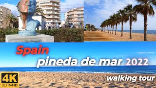 A walking Tour in Pineda de Mar Maresme Barcelona Spain4K High Quality [upl. by Kliment]