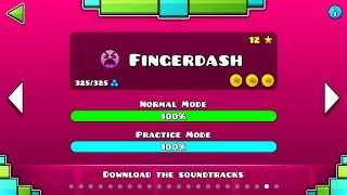 Geometry Dash – “Fingerdash” 100 Complete All Coins  GuitarHeroStyles [upl. by Nerak]