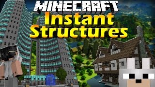 Instant Structures 1710 Minecraft Mod Review  SPAWN IN BUILDINGS [upl. by Kovar]