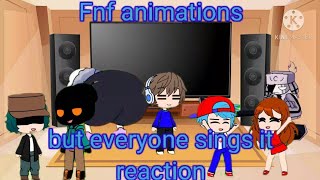 Fnf react to Animations but everyone sings it Gacha club [upl. by Jaal]