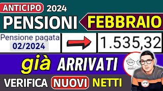 ANTICIPO⚡️ PENSIONI FEBBRAIO 2024 ➡ CEDOLINI NUOVI IMPORTI ARRIVATI❗️ AUMENTI ARRETRATI TAGLIO IRPEF [upl. by Boleyn]