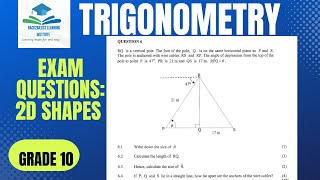 2D TRIGONOMETRY  GRADE 10 NOV 2017 EXAM [upl. by Eceirehs]