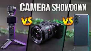 DJI Osmo Pocket 3 vs Sony ZVE1 vs Samsung S21  Can YOU Tell Which Is Which [upl. by Asiruam]