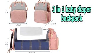 Baby Diaper bag  Manrany 3 in 1 diaper bag  diaper bag with baby bassinet [upl. by Wanfried]