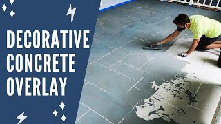 Resurfacing a Concrete Patio with a Faux Slate Overlay  Full Tutorial [upl. by Epilif]