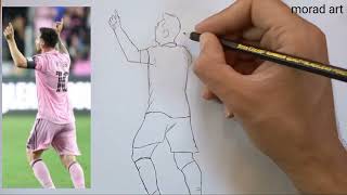 Drawing MessiHow to draw Lionel Messi from Inter Miami ⚽️ [upl. by Ydner]