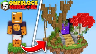 I Explored the NETHER on ONE BLOCK Minecraft [upl. by Notliw]