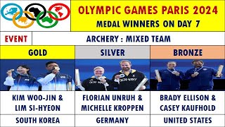 OLYMPIC GAMES PARIS 2024 MEDAL WINNERS ON DAY 7olympic2024 olympicgames [upl. by Giana496]