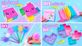 4 DIY para la ESCUELA  MANUALIDADES con PAPEL FACILES y mas [upl. by Cindelyn573]