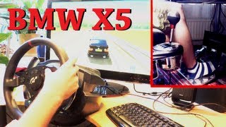 City Car Driving  BMW X5 E53 vs drifting Thrustmaster T500 RS 1080° TH8RS Shifter trackIR 2013 [upl. by Kipper]