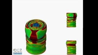 Compression dune bouteille en plastique remplie deau Abaqus [upl. by Herodias236]