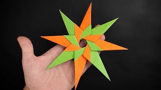 Origami 8Pointed Ninja Star  Shuriken  How to fold [upl. by Suilmann530]