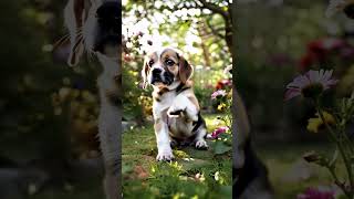 AI Beagle puppy playing in the garden beagle beaglepuppy puppylove dog dogs doglover [upl. by Elenore912]