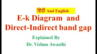 Ek Diagram Difference Between Direct Indirect band gap DBS IBS in Hindi How Band gap is formed [upl. by Ailak]