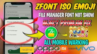 Zfont iso emoji File manager font not show problem solved  Zfont inject problem Zfont new update [upl. by Symer]