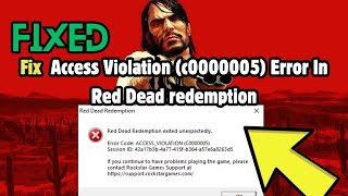 How to Fix Access Violation c0000005 Error In Red Dead redemption [upl. by Nalehp]