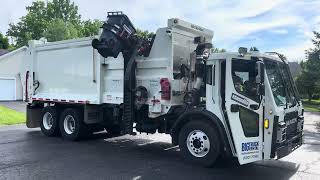 Casella Waste Mack LR McNeilus ZR Side Loader Garbage Truck Packing Out [upl. by Ahsrat]