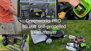 Greenworks Pro 21Inch 80V SelfPropelled Cordless Lawn Mower Unboxing [upl. by Daisy]