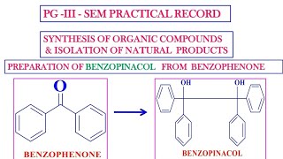 BENZOPINACOL SYNTHESIS BENZOPINACOL PREPARATION FROM BENZOPHENONE [upl. by Nylasor]